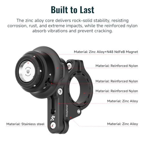 Quick Launch Magnetic Motorcycle Phone Mount, Anti-Vibration Handlebar Bracket with Secure Lock for Bike Scooter Moto MTB, 360° Blind Installation for Phones (QM02-Motorcycle-Pro) - style: QM02