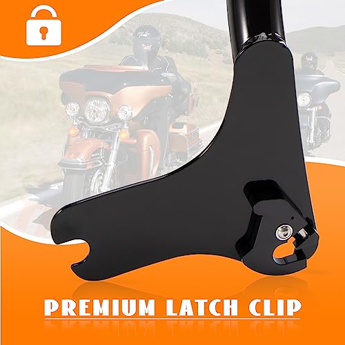 Tall Sissy Bar For Harley Touring Models 25" Detachable Rear Passenger Backrest Quick Release Compatible With Road King Road Glide Street Glide Electra Glide Road King 1997-2008 - color: Black-One Pice Fit '97-'08