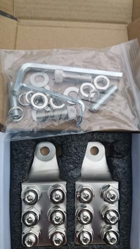 SUNMORN 12-Way 10AWG Up to 4/0 AWG Gauge Battery Terminal Connectors, Top Post Battery Terminals, 3/8”-16 Positive and Negative for Cars Truck Boat Trailer Marine (M10)