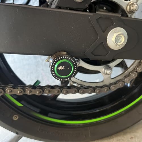 8MM Swingarm Spools Fit For Ninja 400 650 1000SX ZX-6R ZX-10R ZX-25R 2023 2024 2025 Rear Frame Stand NINJA 400 650 Swingarm Spools Frame Sliders ZX6R Accessory ZX10R Accessories GN - color: green