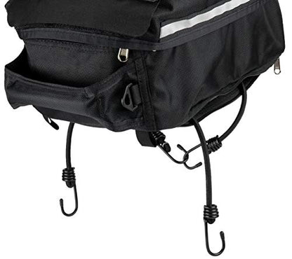 Chase Harper USA Motorcycle Tail Trunk Helmet Bag - Converts to Backpack for Easy Carry - Water-Resistant, Tear-Resistant, Industrial Grade Ballistic Nylon with Adjustable Bungee Mounting System - size: Bungee Mount