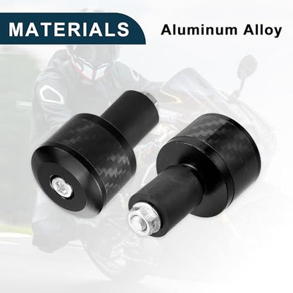 Motorcycle Handlebar End Plug Aluminum Alloy 7/8" 22mm Fashionable | Front Handle Bar Grips Cap Gear Balanced Plug Black 2 Pcs