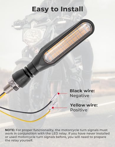 KEMIMOTO Motorcycle Turn Signals Light, 12V Universal Motorcycle Turning Indicators, 36 LED Bulbs for Motorbike Scooter Cruiser (4 Pcs)