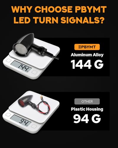 PBYMT Motorcycle LED Turn Signals Bullet,SMD Blinker Lights,Rear Turn Signals Compatible with Honda Yamaha Suzuki Kawasaki Harley Dyna (8mm Mouting Hole) - size: 8mm Mouting Hole