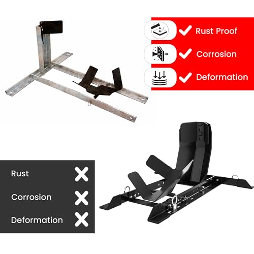GRAND PITSTOP Universal Wheel Chock for Motorcycle Stand for Trailer Completely Adjustable Detachable Foldable Wheel Chock (Black) - color: Black