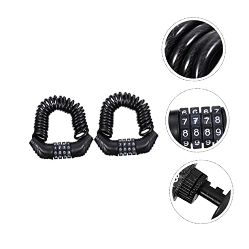 2pcs Portable Anti-Theft Steel Wire Cable Lock Combination Lock for Bikes Helmets and Motorcycles Lightweight and Versatile Security for Outdoor Riding