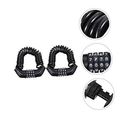2pcs Portable Anti-Theft Steel Wire Cable Lock Combination Lock for Bikes Helmets and Motorcycles Lightweight and Versatile Security for Outdoor Riding