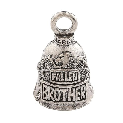 Guardian Bell Fallen Brother Good Luck Bell w/Keyring & Black Velvet Gift Bag | Motorcycle Bell | Lead-Free Pewter | Good Luck Gift to Friends & Family | Bike Bell | Made in USA - color: Fallen Brother