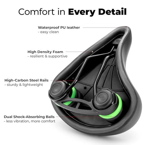 ROCKBROS Youth Bike Seat Cusion Comfort Youth Replacement Saddle Bicycle Seat Waterproof, Enhance Young Little Rider Teenager Bike Seat for Boys and Girls Gifts for MTB & Road 16" to 24" (No Clamp)