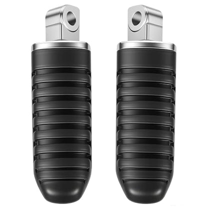 Rear Passenger Foot Pegs for Suzuki Hayabusa GSX1300R GSX650 GSX1400, Bandit GSF1250 GSX1250, V-Strom DL650 DL1000 - Anti-Slip Rubber Motorcycle Footrests Pedals Replacement (Silver & Black) - color: Black#Suzuki#Rear