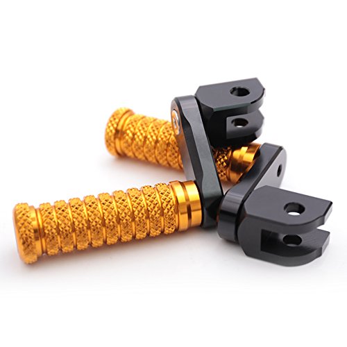 MC MOTOPARTS POLE Gold CNC 40mm Extension Riser Front Foot Pegs Compatible with YZF R3 2015-2017 - color: Gold, size: 40 mm Extension