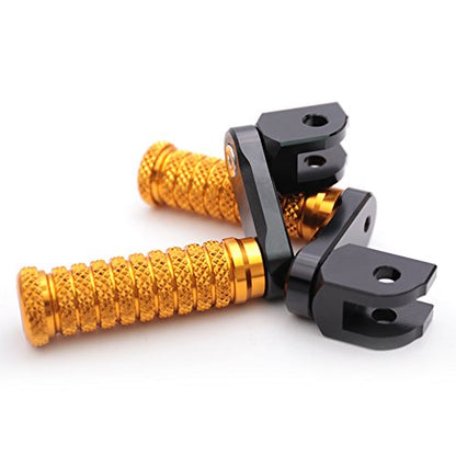 MC MOTOPARTS POLE Gold CNC 40mm Extension Riser Front Foot Pegs Compatible with YZF R3 2015-2017 - color: Gold, size: 40 mm Extension