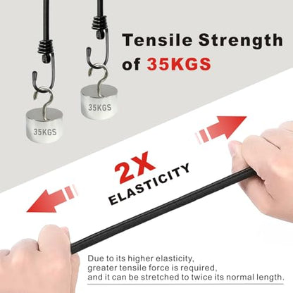 BEXSLE Bungee Cords with Hooks, Heavy Duty Outdoor Elastic Bungee Straps，No Odour Industrial Grade Bungee Rope for Securing Tarps, Luggage, Tents, Bikes or Garden Tidying 24inch 4Pcs (Black) - size: 24 inches x 4 pcs