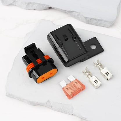 2 Sets 2 Pin 40A Fuse Connection Socket Kit Suitable for Passenger Cars Motorcycles Ships - size: 40A