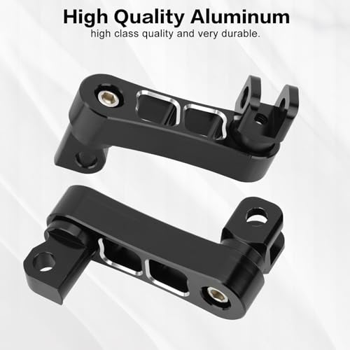 Highway Footpegs Adjustable Passenger Foot Pegs 2 1/4" Extension Brackets FootPeg Conpatible for Harley Dyna Sportster Softail Touring with Support Foot Pegs (Black White) - color: Black White
