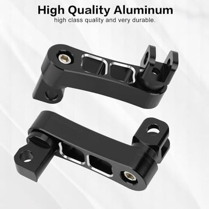 Highway Footpegs Adjustable Passenger Foot Pegs 2 1/4" Extension Brackets FootPeg Conpatible for Harley Dyna Sportster Softail Touring with Support Foot Pegs (Black White) - color: Black White