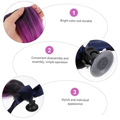 OUNONA Sucker Motorcycle Ponytail Decorative Braid Replaceable Adornment for Motorcycle Stylish Pigtail Accessory Light Durable Practical Design