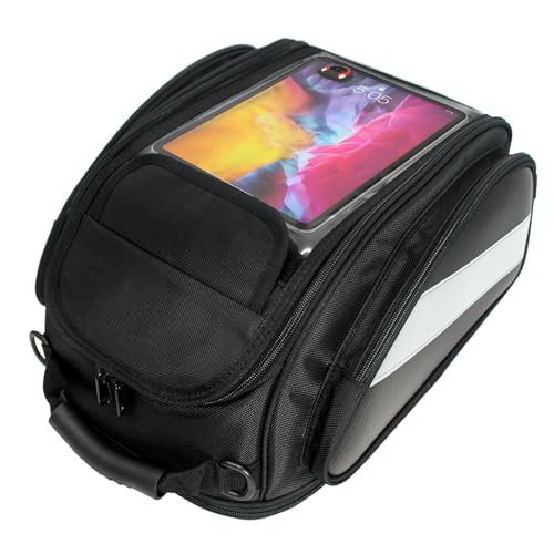 Dracarys Motorcycle Tank Bag - Oxford Saddle Black Motorbike Bag - Strong Magnetic Bag for Honda Yamaha Suzuki Kawasaki Harley - size: 28Liter