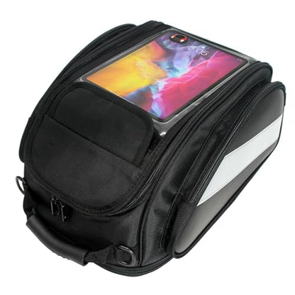 Dracarys Motorcycle Tank Bag - Oxford Saddle Black Motorbike Bag - Strong Magnetic Bag for Honda Yamaha Suzuki Kawasaki Harley - size: 28Liter