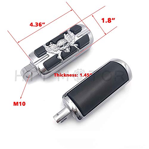 MT216-060- Motorcycle Chrome Zombie Pirate Foot Pegs Compatible with most models w/Harley male mount-style footpeg supports Dyna Touring