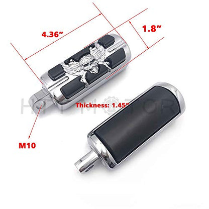 MT216-060- Motorcycle Chrome Zombie Pirate Foot Pegs Compatible with most models w/Harley male mount-style footpeg supports Dyna Touring