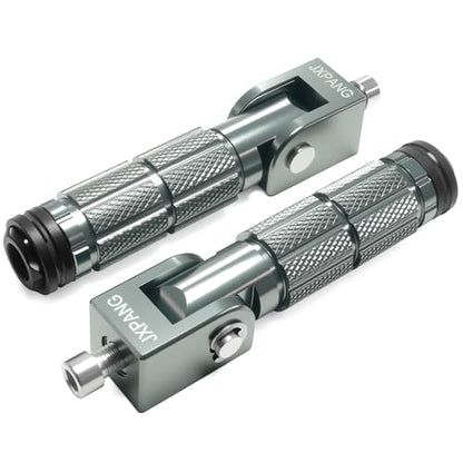Universal Motorcycle Bicycle Folding Passenger Foot Pegs M8 Rearsets Rear Set Footrests Footpeg Foot Rest Peg Pedals For Bike Install Hole 8mm (A-ZDJT-012-Titanium) - color: A-ZDJT-012-Titanium