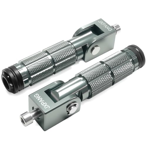 Universal Motorcycle Bicycle Folding Passenger Foot Pegs M8 Rearsets Rear Set Footrests Footpeg Foot Rest Peg Pedals For Bike Install Hole 8mm (A-ZDJT-012-Titanium) - color: A-ZDJT-012-Titanium