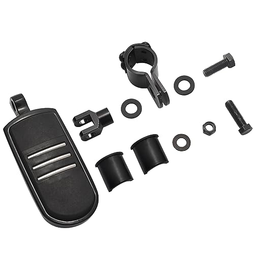 FOVPLUE 1",1.25"Highway Footpegs, Adjustable Highway Peg w/ 3-Piece Clamp for Harley Touring Softail Dyna Sportster models w/25mm-32mm Engine Guard/Tubing,BLACK#3 - color: Black For Streamliner Style