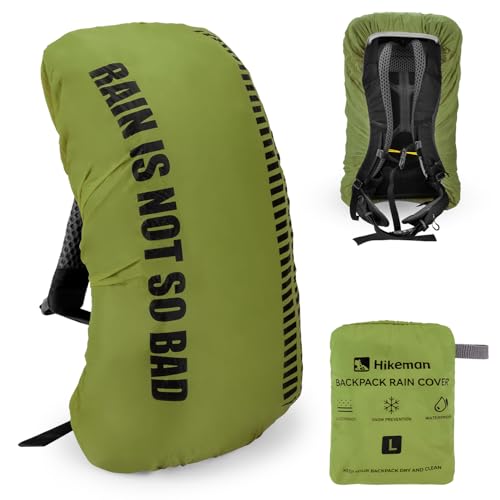 HIKEMAN Waterproof Backpack Rain Cover-Bag Rain Cover(20-30L), Upgraded Anti-Slip Buckle Straps with Rubber Band, Ultralight Compact Portable for Hiking,Camping,Cycling,Travel - color: Green, size: Large
