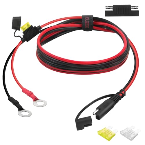 CUZEC 6FT/1.83m 14AWG Ring Terminal To SAE Harness Quick Connect/Disconnect Assembly, 20A Fuse