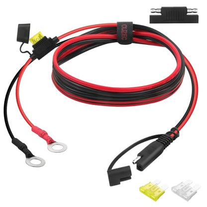 CUZEC 6FT/1.83m 14AWG Ring Terminal To SAE Harness Quick Connect/Disconnect Assembly, 20A Fuse