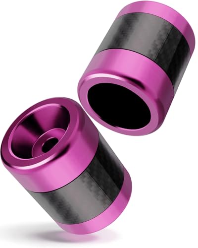 MoKitDora Motorcycle Frame Sliders Aluminum Alloy 3/8"-16 Thread for Harley 1.25" Saddlebag Guard Highway & Flat-Out Crash Bar, Purple - color: Purple