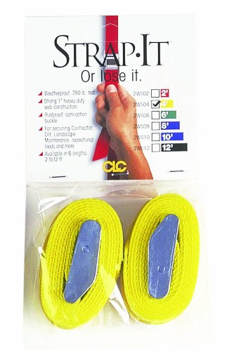 CLC Custom Leathercraft 2WS04 Strap-It Web Tie Down Straps, Yellow, 4-Foot, 2-Pack