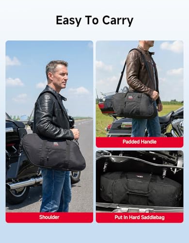 KEMIMOTO Saddlebag Cooler Bag, Keeps Hot & Cold Up to 7.5 Hours Insulated Cooler Bag Leakproof EVA for Touring Road Glide Street Glide Road King Tear-Resistant Road Trips Camping Picnic Travel