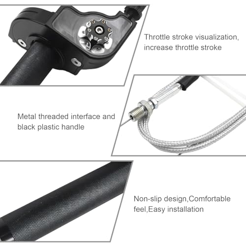 7/8" 22mm CNC Aluminum Throttle Grip, Reliable Throttle Cable, Universal Quick Twister Assembly, Suitable for Dirt and Mini Bikes 49CC-125CC