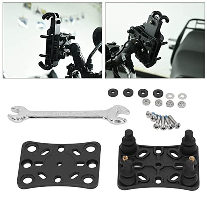 Motorcycle Mobile Phone Holder Shock Absorber, Wireless Phone Bracket with Vibration Buffer System, Durable Nylon and Stainless Steel Mount for ATV UTV, Black