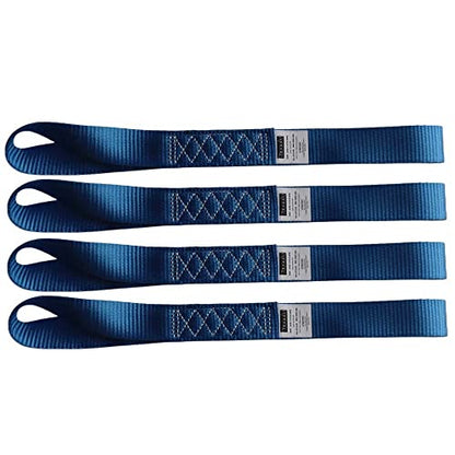 Heavy Duty Soft Loop Tie Down Straps (4PK) 1.5 inches 18 inches 10,000 LBS Breaking Strength Soft tie downs for Motorcycle, ATV, UTV, Bicycle and Trailer - color: blue