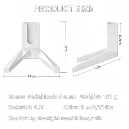 Bicycle Pedal Support Rack Stand, Black | Road Bike Parking Mount, Compact Design, Light Bicycles, Outdoor Storage