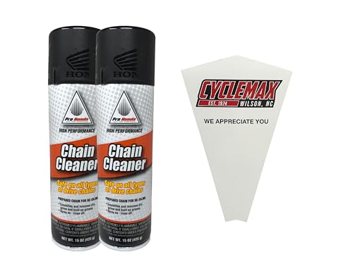 Cyclemax Two Pack compatible with Honda Chain Cleaner 08732-CHC00 Contains Two 15oz Cans and a Funnel