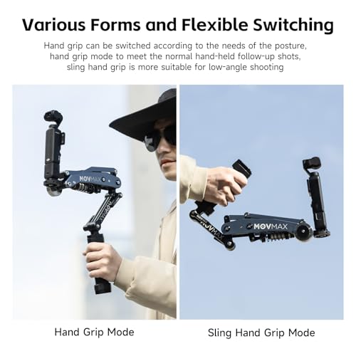 MOVMAX Blade Arm Handheld Kit for DJI Pocket 3, Insta 360, and GoPro Hero 12 Action Cameras, Handheld Stabilizer/N2 Arm Technology/Universal Locking Screw - style: Handheld Kit