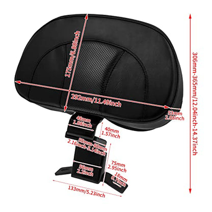 Motorcycle Front Driver Rider Backrest Pad Fits for Harley Touring CVO Street Glide Road King Special Classic Electra Glide 2009-2022 (Black Thread) - color: Black Thread