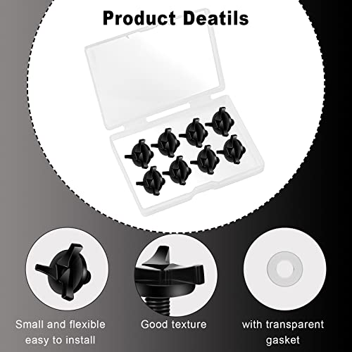 8pcs Motorcycle Helmet Screws, Motorcycle Helmet Visor Screws Helmet Visor Screws Motorcycle Helmet Accessories (Black, Transparent Gasket)