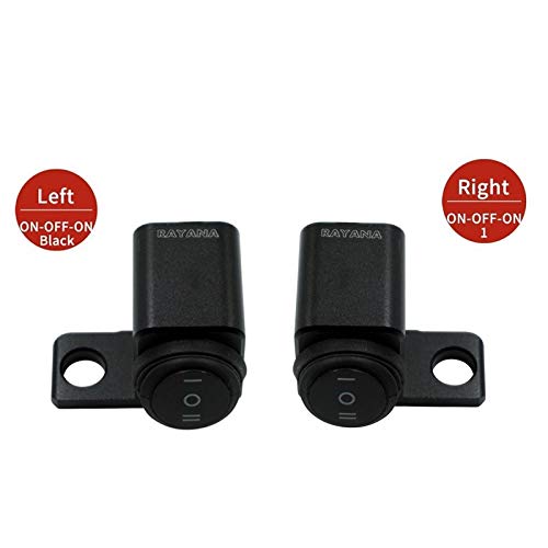 Rayana 12V Motorcycle 10mm Mirror Mount Switch Motorbike Headlight Hazard Brake Fog Lights ON-Off-ON Waterproof Switch Toggle Switch (Color : Left)