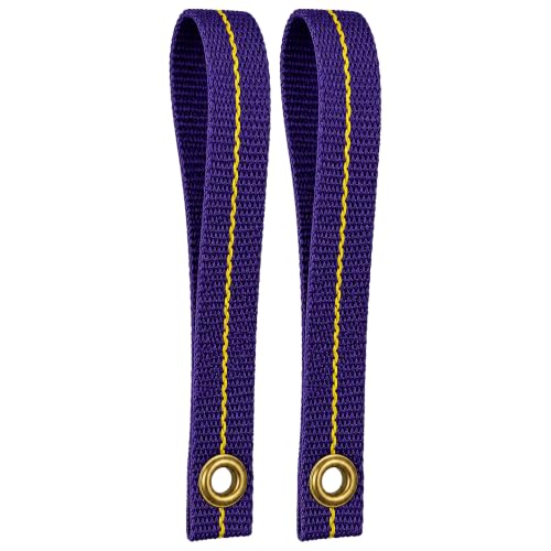 Cajun Tie Downs Hood Loop Anchor Straps — Under Hood Kayak & Canoe Tie-Down, Fits Vehicles Without Tow Hooks, 1" x 8", 2-Pack, Made in USA, Purple/Yellow - color: Purple/Yellow