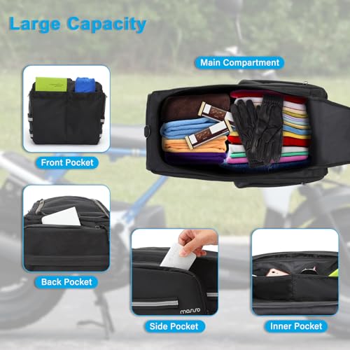 MOSISO Compatible with Ruckus 2010-2023 Under Seat Storage Bag, 18L Multifunctional Scooters Saddle Luggage Tool Gear Carry Bag Accessory Pouch with Handle & Shoulder Strap, Black