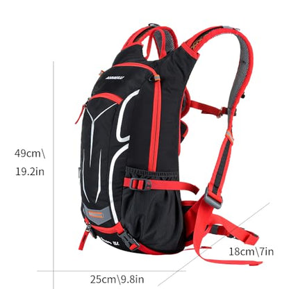 Outdoor Cycling Backpack, 18L, Black - color: red, size: Backpack and Water Bag