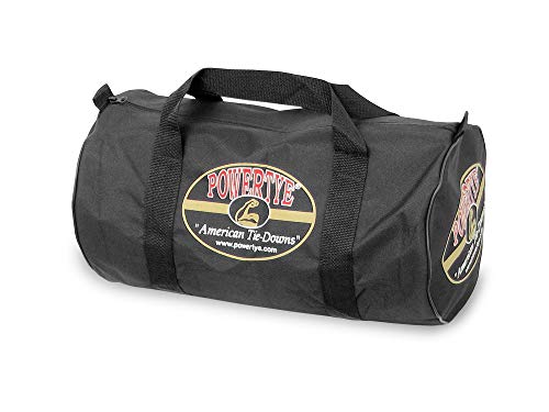 PowerTye 2in x 7ft Premium Trailer Kit with Big Daddy Ratchet Tie-Downs, Secure Hooks, Soft-Tye, & Storage Bag - Made in USA - 1,500 lb. WLL / 4,500 lb. Breaking Strength - Red (Pair) - color: Red Strap/Black Soft-Tye