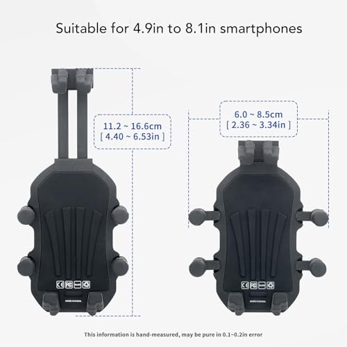 Motorcycle Phone Bracket, Motorcycle Phone Holder with Vibration Dampener High Speed Secure Lock Adjustable for Scooter ATV 4.9 to 8.1in