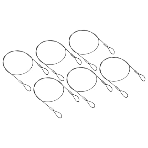 PATIKIL 16 Inch Safety Security Cable Wire, 6 Pack Stainless Steel 40cmx1.2mm Stage Lights Rope with Double Loop for DJ Lighting Luggage Lock - size: 40cmx1.2mm