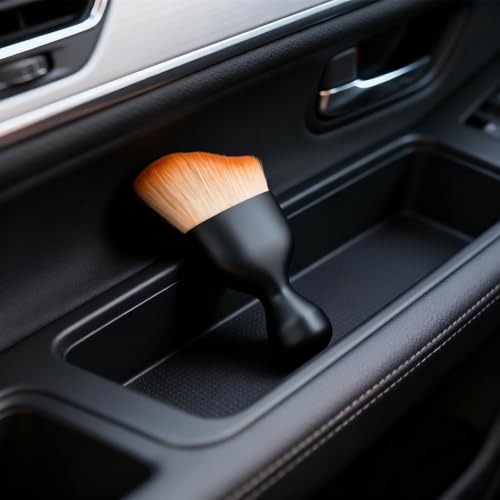 4-Piece Car Detail Brush Set - Soft Curved Flexible Bristles, Ideal for Interior Cleaning & Crevice Detailing